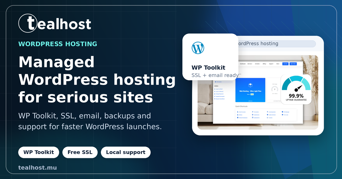 WordPress Hosting in Mauritius | Managed WP Hosting | Teal Host