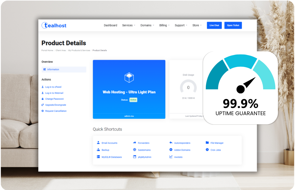 Web Hosting Dashboard